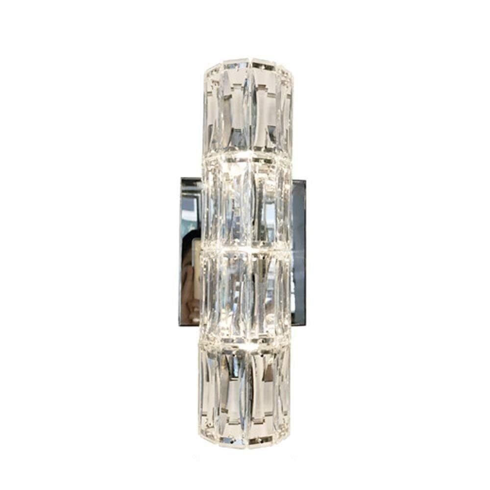 OZBMA Strip Crystal Wall Sconce Modern Chrome LED Lamp Bedroom Indoor Light for Living Room Bathroom Hallway Bedside Lantern(40cm/15.7in) (size_name 40cm/15.7in)