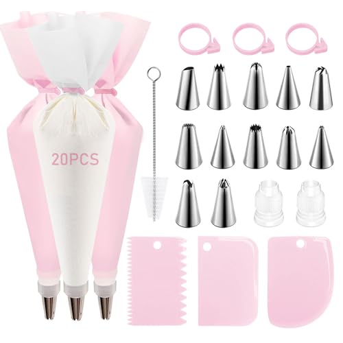 CVOZO Spritzbeutel Mit Tüllen Backzubehör Tortendekorationssets: Torten Zubehör Weihnachten Backen Zubehör Wiederverwendbar Silikon Spritzbeutel für Perfektes und Präzises Dekorieren Backkreationen