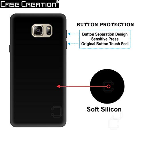Image of Case Creation for Samsung Galaxy Note 5 Back case, Samsung Galaxy Note5 2015 Slim Flexible Smart Look case with 360 Camera All Angle Protection (Pure Black)
