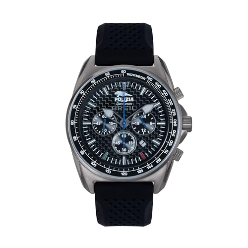 Montre homme quartz Breil Police d'état montre analogique étanche 100m cadran noir bleu 43mm