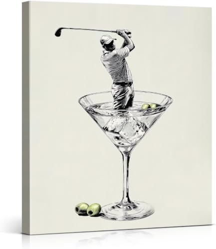 Affiche de golf martini lianyibo toile 40x60cm pour salon