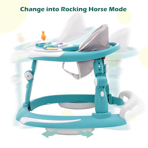 Baby Walkers for Boys Girls Learning Walker with Rocking Horse Function Activity Entertainment Table Sit to Stand Height Adjustable Multifunctional Walker for Baby Toddlers - Image 4