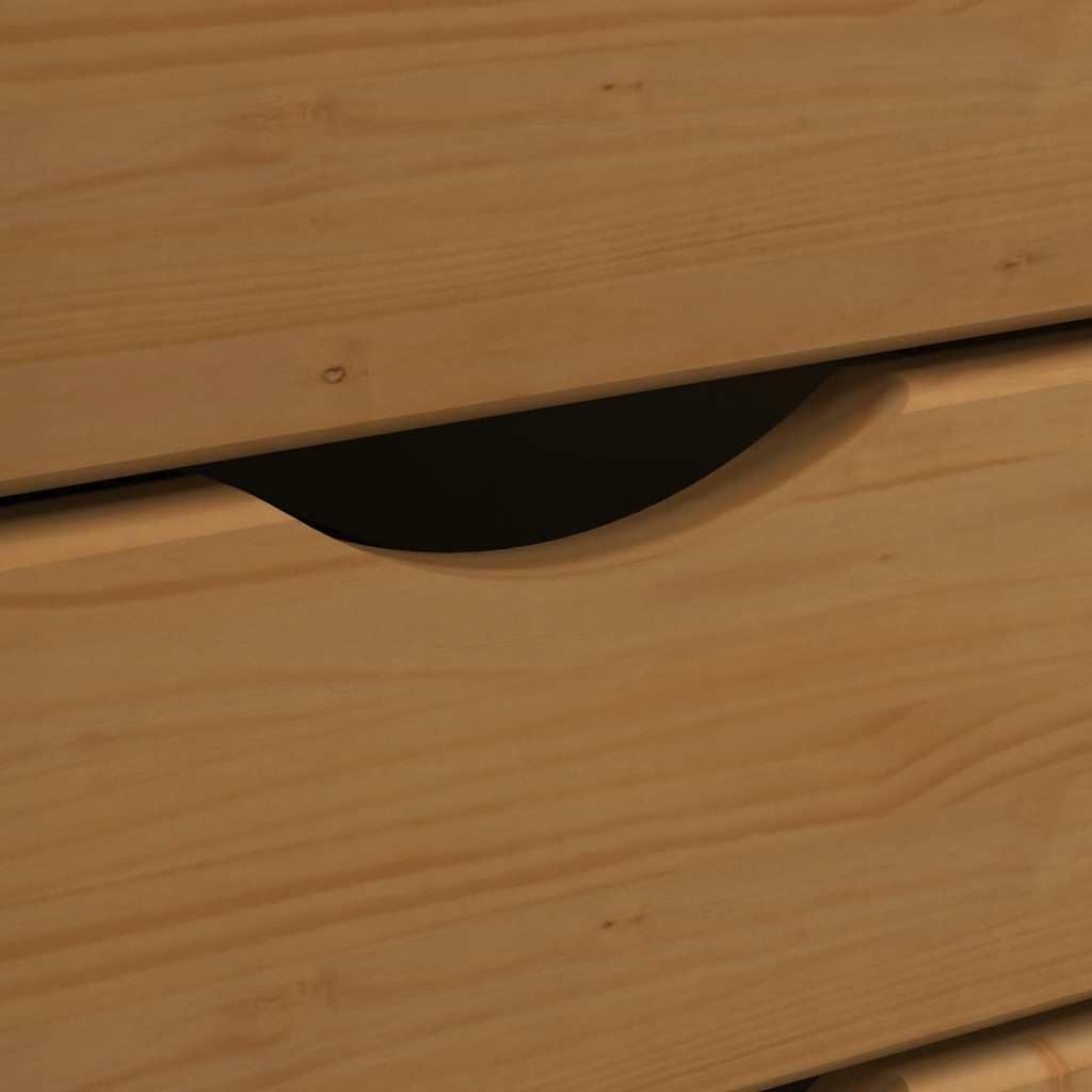 Rollschrank mit Schubladen Moss Honigbraun aus Massivholz Kiefer, Büroorganisation und Flexibler Stauraum für Dokumente und Akten, Schreibtischunterbau mit Rollen