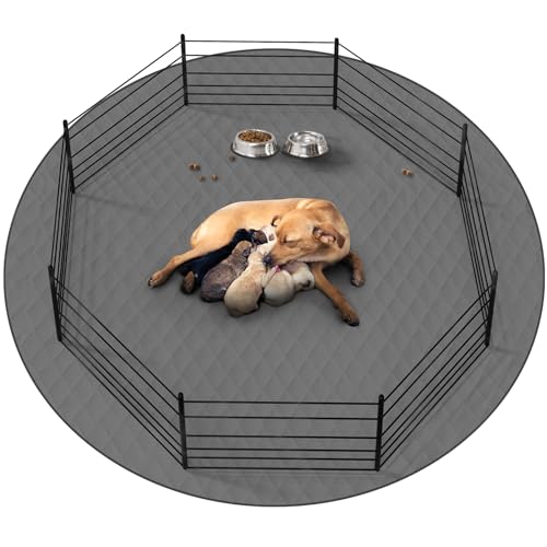 Image of Washable Reusable Dog Pee Pads, 65 inch Round Absorbent & Waterproof Puppy Training Pad for Crate, Playpen & Carpet, Large Potty Pads for Dogs, Cats & Small Pets