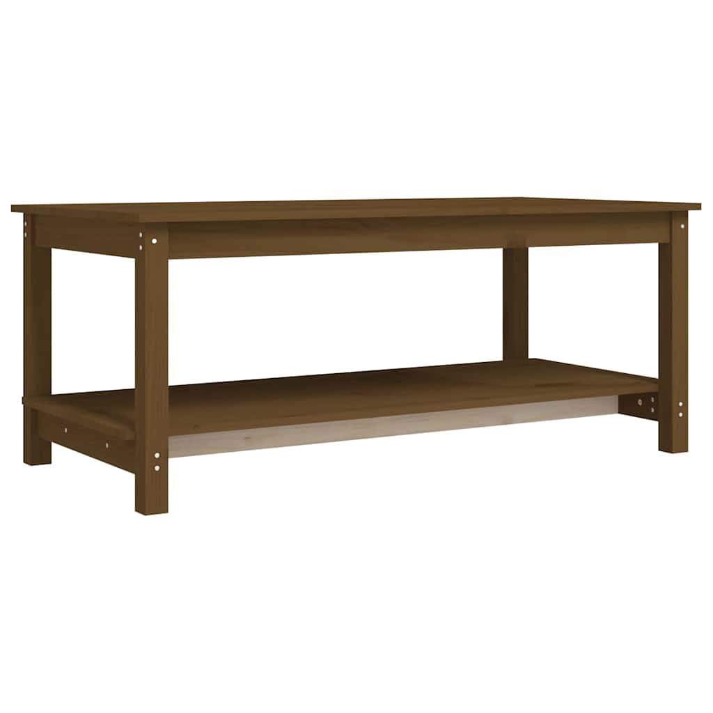 Générique Stolik kawowy z litego drewna sosna 110x55x45 cm brązowy