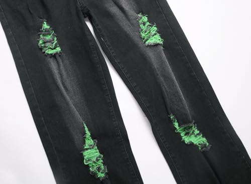 Image of QIMYUM Men's Wide-Leg Baggy Flex Jeans Relaxed Loose Fit Long Denim Pants
