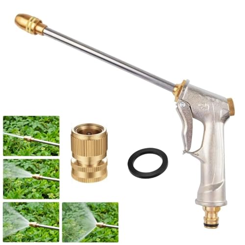 Garden Hose Nozzle,Hose Sprayer Nozzle Metal Spray Nozzles for Garden Hose Gun Heavy Duty Hand Sprayer with 3/4”GHT Thread Brass Hose Quick Connect Fitting