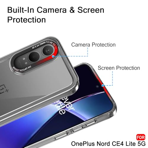 Image of TheGiftKart Hybrid Shockproof Back Cover Case for OnePlus Nord CE 4 Lite 5G | Stylish Camera Border | Electroplated Buttons | Crystal Clear Hard Back Cover Case (TPU & PC, Smoked Bumper)
