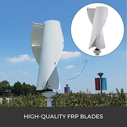 Spiral Wind Power Turbine Generator, 8000W Wind Turbine 12V/24V/48V Spiral Vertical-Shaft Wind Turbine Generator Windmill for Home Outdoor Garden Boat Hybrids Streetlight (24V) - Image 3