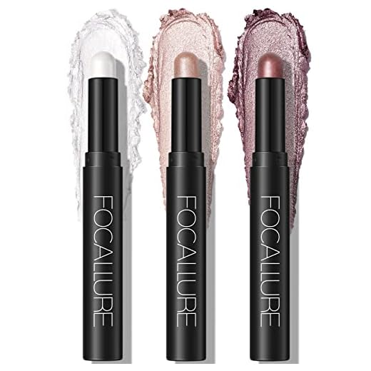 FOCALLURE (3 Pcs 2 in 1 Eyeshadow and Eyeliner Pen, Waterproof Eye Shadow Pencil, Hypoallergenic Eyeshadow, Highlighter Eye Liner, Multi-Dimensional eyes Look, FA38-11116-123