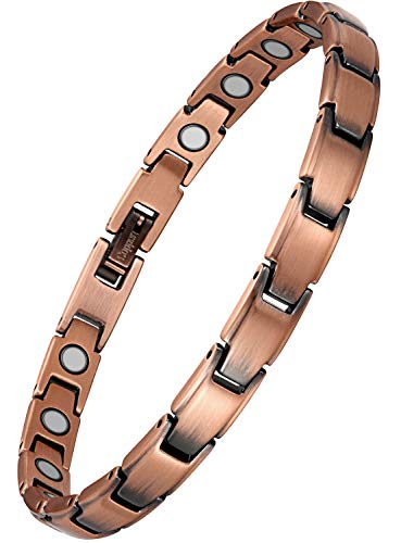 WELMAG® Elegant Womens Magnetic Pure Copper Bracelets for Arthritis Wristband Adjustable