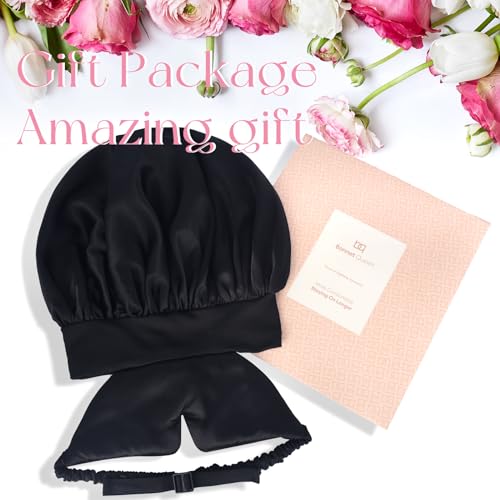 Bonnet Queen BN006-BM01 Silk Bonnet For Sleeping Women Satin Bonnet With Eye Mask Non Slip Hair Bonnet thumb #5