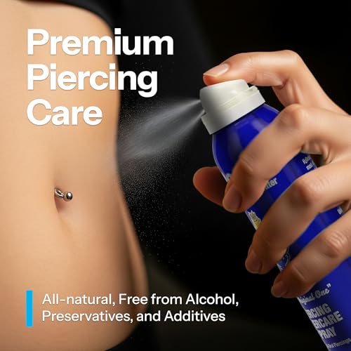 h2ocean piercing aftercare spray and keloid bump removal sea salt spray for body and facial piercings  ear nose navel oral amp body piercing cleaner aftercare solution for new piercings 4oz