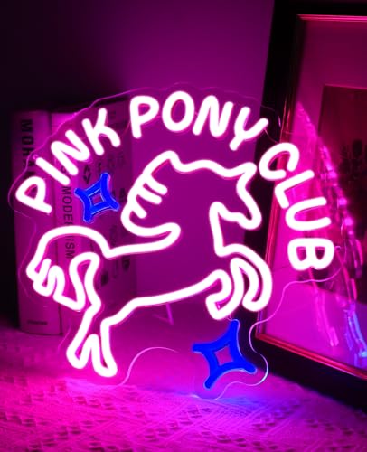 Image of AceList Pink Cowgirl Neon Sign, Dimmable LED Wall Decor, USB | Glowing accent with 9 brightness levels & memory for bedroom, dorm & bachelorette party, fun present for music fans, plug