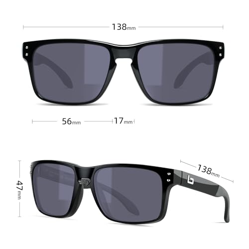 Image of BNUS Corning Glass Lens Sunglasses for Men Women, Polarized Option UV400 | Hard, scratch-resistant Corning glass lenses, UV protection, no-paint frame, spring hinges - ideal for driving & fishing