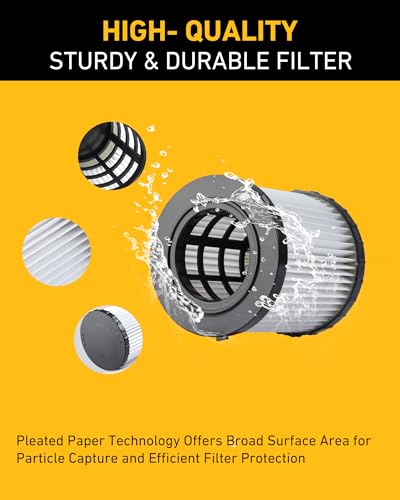 Image of 3 Pack Replacement Cartridge Filter for DeWalt DCV580 /DCV581H Models | Precision OEM Fit, Professional Filtration, Built for Tough Jobs, Reusable Design, Trusted Performance