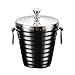 WANGFENG Refrigeratore per Vino Attivo,Ghiaccio Secchio,Secchiello Ghiaccio Champagne Inox,Secchiello per Il Ghiaccio in Acciaio Inossidabile con Coperchio e pinze-1 litro/2 Litri Premium a Doppia pa