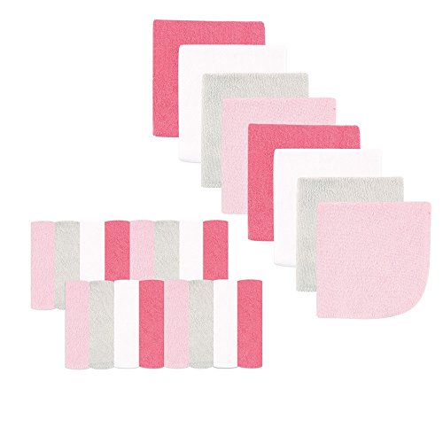 Image of Luvable Friends Unisex Baby Super Soft Bundle Washcloths, Pink Pastel, One Size