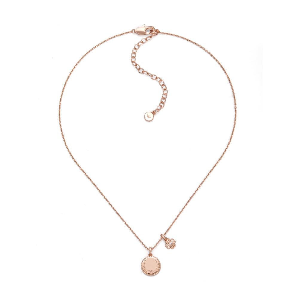 Emporio Armani Women's Rose gold tone lobster clasp closure brass necklace