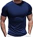 Fioboc Compression Shirts PerformancePro Active Crew Neck Tee Moisture Wicking Quick Dry Gym Running Shirts