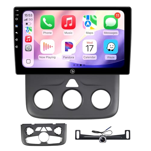 10inch Car Radio for Dodge Ram 1500 2500 3500 2013 2014 2015 2016 2017 2018 Upgrade Stereo Wireless Apple CarPlay Android Auto GPS Navigation 5G WiFi Bluetooth Replacement (4-core 4G+64G)