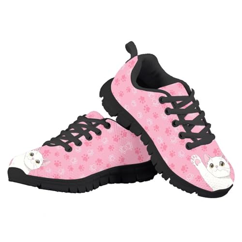 Kids Girls Sports Running Shoes Animal Print Sneakers Casual Travel Walking Shoes Non Slip Breathable Mesh Tennis Shoes US 11-52