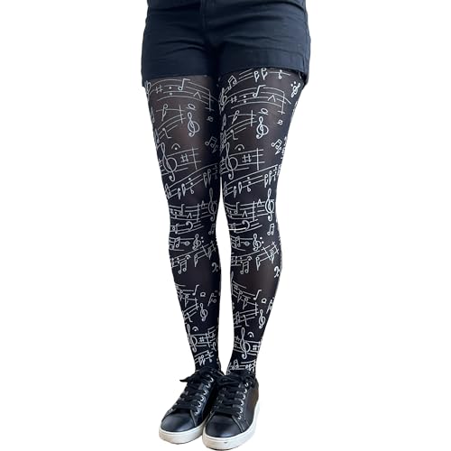Black Patterned Tights Music For Women3