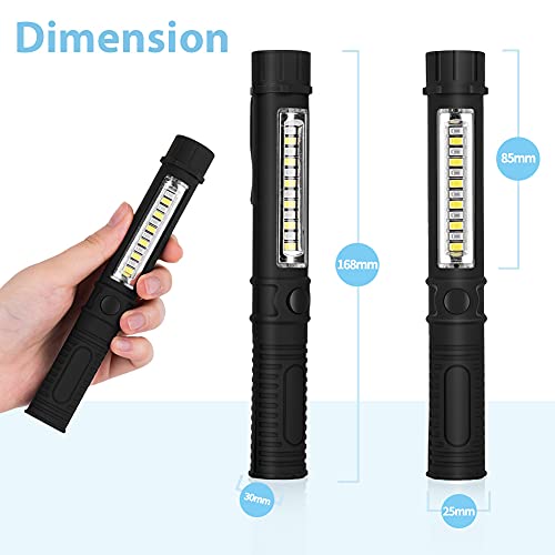 Newvan Tech 3 In 1 Multi-Function Led Flashlight With Magnetic Base, Black, Pack Of 3 #TOP3