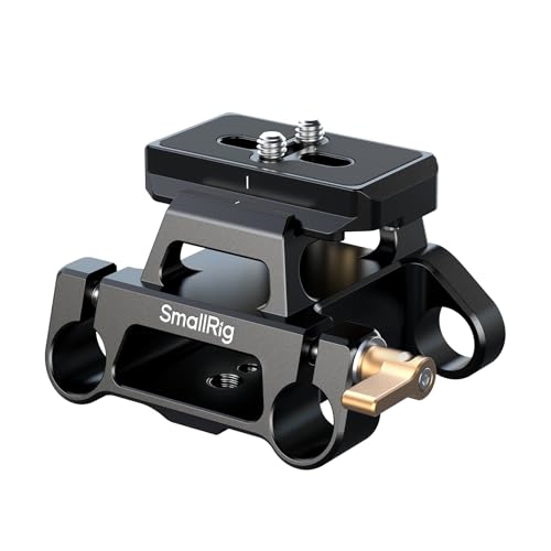 SMALLRIG Kit de plaques de montage universelles avec double pince de 15 mm pour appareil photo, plaque de dégagement rapide intégrée pour Arca-Swiss, avec trous filetés 1/4'-20 et 3/8'-16 - 5365