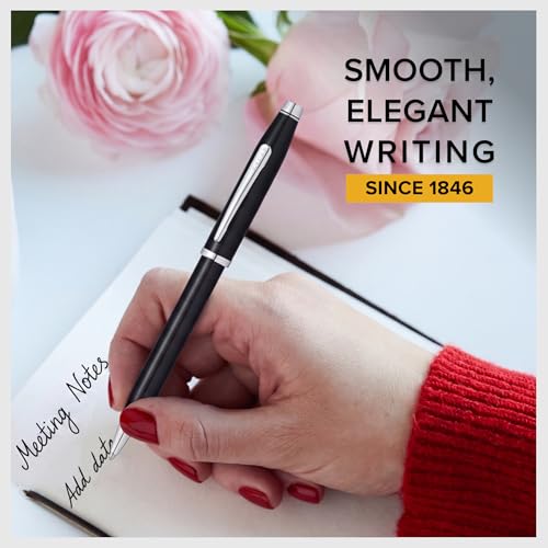 Image of Cross Century II Black & Chrome Refillable Ballpoint Pen - Medium Point, Black Ink, Presented in a Luxury Gift Box