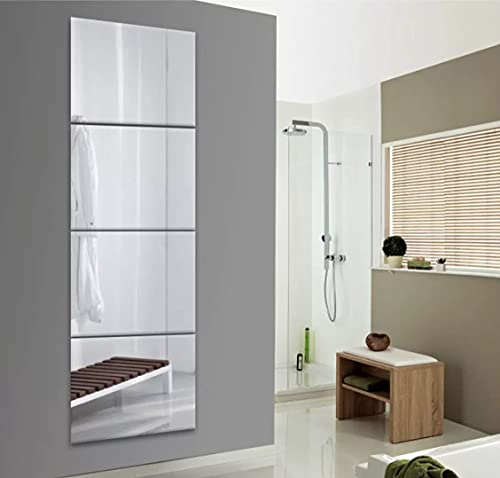 11.8 Inch Full Length Mirrors With Acrylic - 4Pcs Frameless Bathroom Mirrors Door Vanity Mirrors For Bedroom Living Room #TOP5