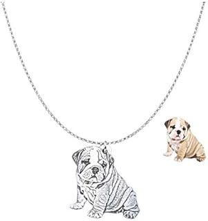 Personalised Necklace 925 Sterling Silver Custom Pet Photo Both Sides Engraved Necklace Prsonalised Dog Necklace Personalised Pet Memorial Gifts (Necklace)