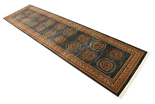 Rugs.com Kashkuli Gabbeh Collection Rug – 2' 7 x 10' Runner Blue Medium Rug Perfect for Hallways, Entryways