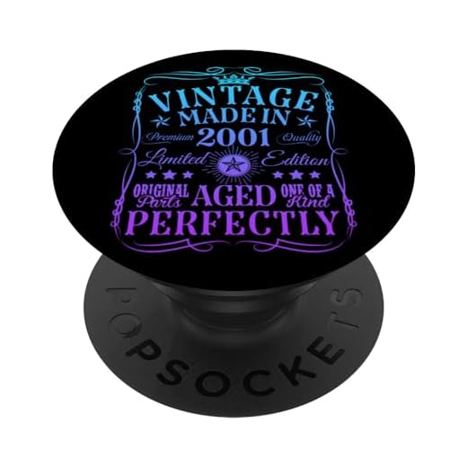 Decoraciones vintage de cumpleaños número 23 vintage 2001 23 cumpleaños PopSockets PopGrip Intercambiable