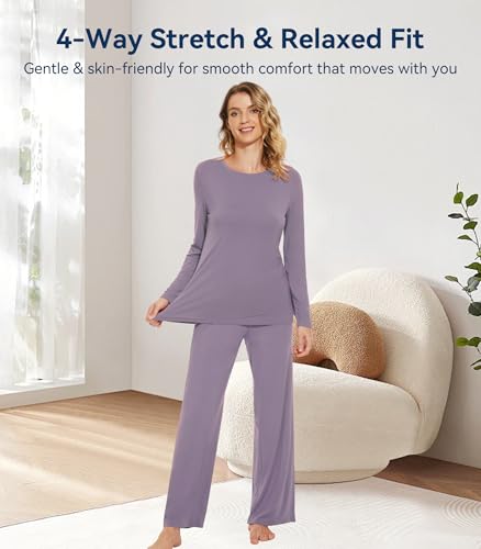 WiWi Bamboo Viscose Pajama Set — Long-Sleeve 2-Piece — view 2