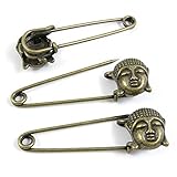 Dimensions : 53 x 16 mm. Breloques en forme de Bouddha 777305 - Couleur bronze antique bronze ancien