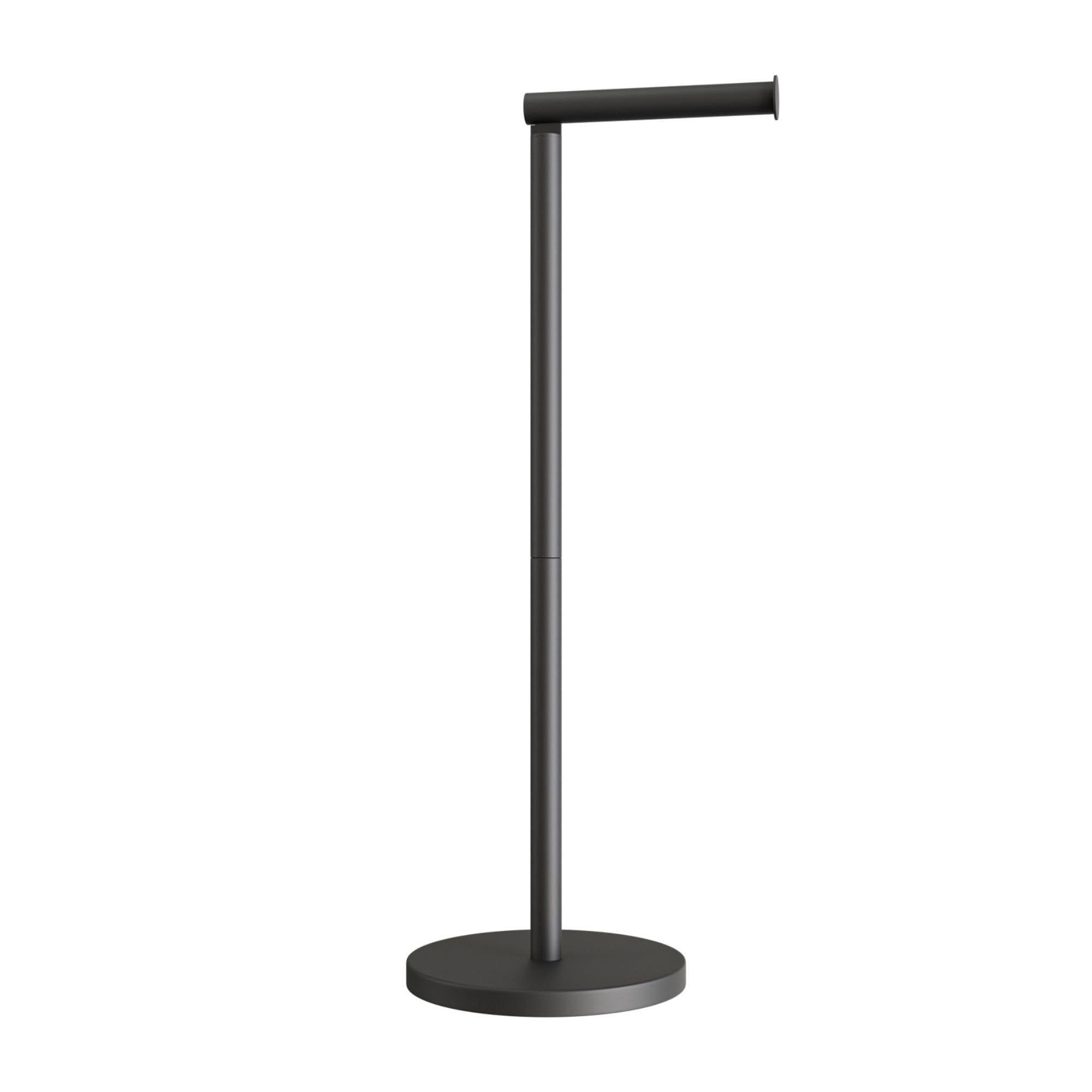 Minismus Toilettenpapierhalter stehend, Klopapierhalter freistehend mit Click-up-Arm, Klorollenhalter stehend für bis zu 4 Ersatzrollen Toilettenpapierständer (Schwarz)