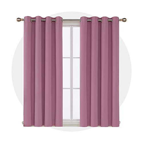 Image of Deconovo Blackout Curtain for Living Room 63 Inches Long, Door Curtain