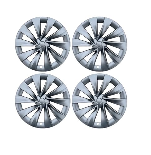 Tapacubos Repuesto Rueda Automóvil 20 Pulgadas, Accesorios Cubierta Llanta Completa, para Tesla, para Modelo para Y, para Juniper 2025, 4 Unidades(Gun Grey)