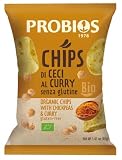 Probios Chips di ceci al curry – Snack croccante a base di legumi – Senza glutine – Perfette per pause, antipasti o spuntini gustosi – 70 g