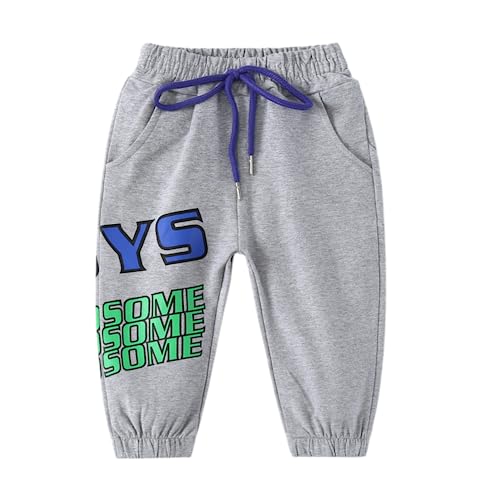 Meufam Toddler Baby Boys Active Jogger Sweatpants Drawstring Elastic Long Pants Pull-on Sweatpants with Pockets