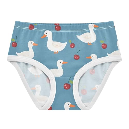 Wusikd White Ducks Girls' Underwear Cotton Red Cherries Girls Briefs Soft Toddler Underwear 2T
