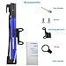 KITBEST Bike Pump, Bicycle Floor Pump with High Pressure, Portable Bike Tire Pump Ball Air Pump for Presta & Schrader Valves. (Included Glueless Puncture Repair Kit) - Blue