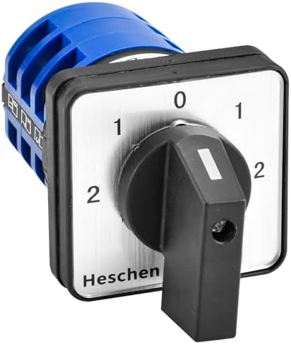 Heschen Universal Rotary Cam Selector Changover Switch, SZW26-32/133133.3, 660V 32A, 5 Position 3 Phase 12 Terminal, CE