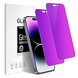 TECHO Privacy Screen Protector Compatible with iPhone 14 Pro Max Tempered Glass [Gradient Colorful] [Anti Spy Private] [Anti Blue Light] [2 PACK] [6.7 inch]