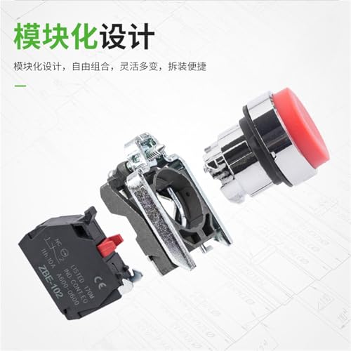 Bouton industriel XB4-BL22 en métal pour commande robuste