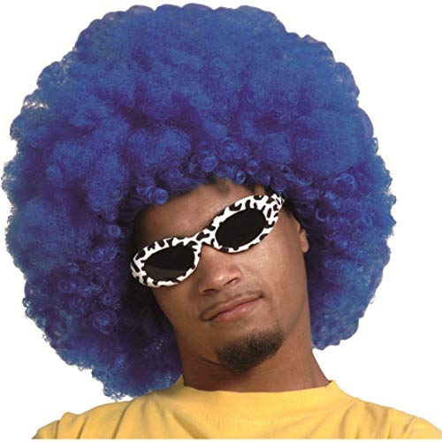 Adult blue afro disco wig (peluca) , color/modelo surtido