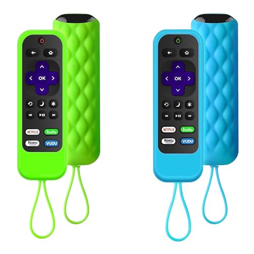 4 Pack Silicone Protective Case for TCL Roku TV RC280 RC282 Remote Replacement Silicone Case Cover Sleeve Skin Glow in The Dark with Lanyard for TCL Roku A122