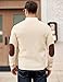 COOFANDY Mens Quarter Button Sweater Mock Neck Knit Pullover Sweaters Casual Fall Fashion Henley Sweater Beige