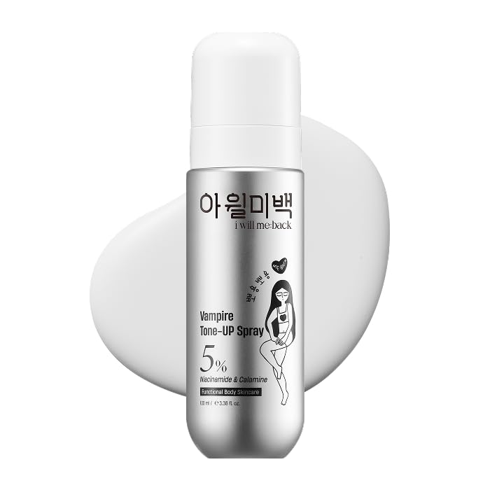 i will me:back Vampire Tone-Up Spray, Instant Tone-Up Appearance Body Spray with 5% Niacinamide, Lightweight Hydrating Mist for Neck, Arms & Body, Temporary Skin Finish 3.38 fl oz